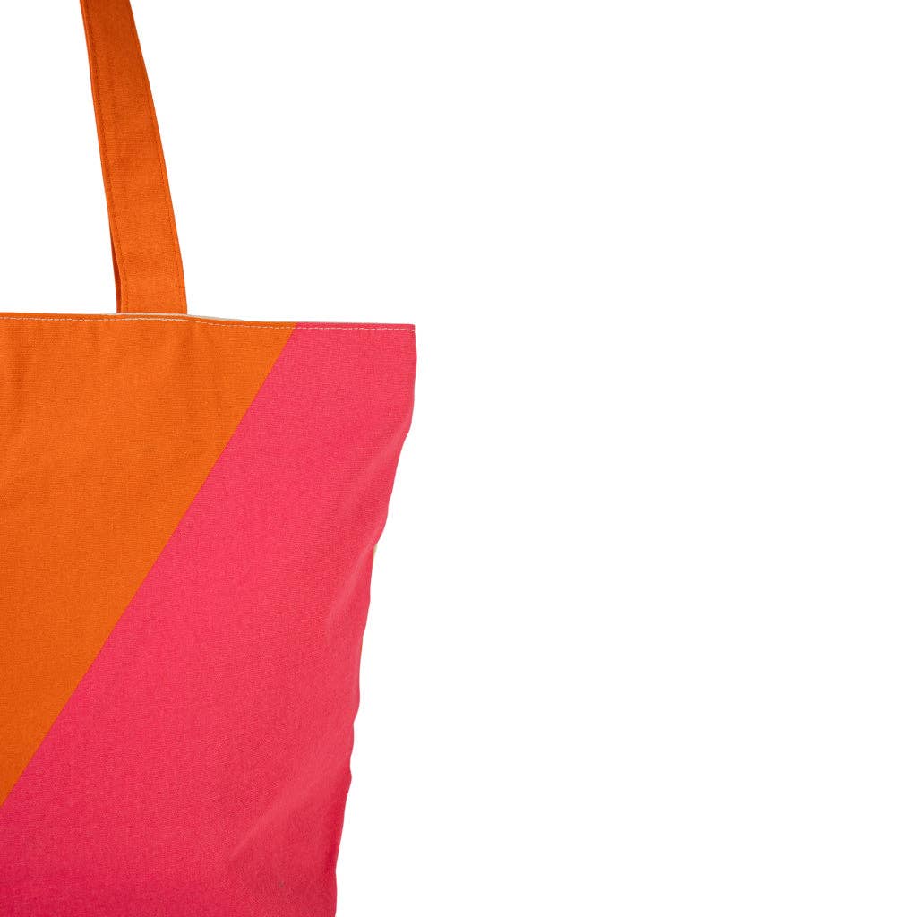 NoMorePlastic Bags - Shopper Magenta Orange - Nachhaltig - Hergestellt aus 100 % Bio-Baumwolle