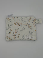 Mini Geldbörse Beige Pflanzenmuster Handgemacht