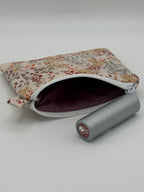 Mini Geldbörse Zarte Blümchen Beige Handgemacht