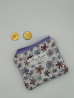 Mini Geldbörse Bunte Blumen Lila Handgemacht
