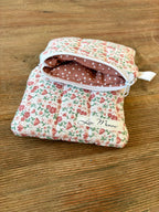 Mini Geldbörse Blumen Außen Punkte Innen Handgemacht