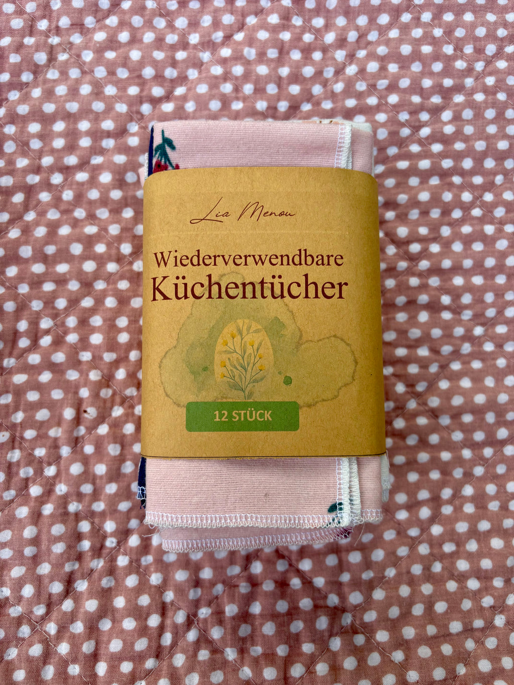 Küchentücher Set · 12 Stück · handgenäht aus Bio-Baumwolle