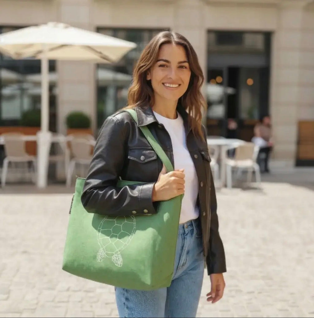 NoMorePlastic Bags - Nachhaltige Einkaufstasche Türkis Schildkröte