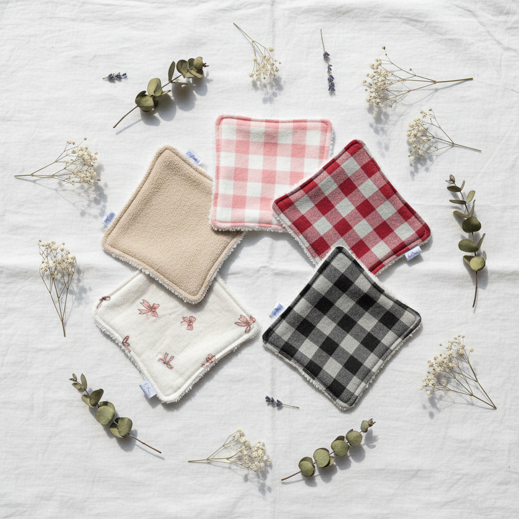 Petits Carrés Kosmetikpads Flat-Lay – Lia Menou